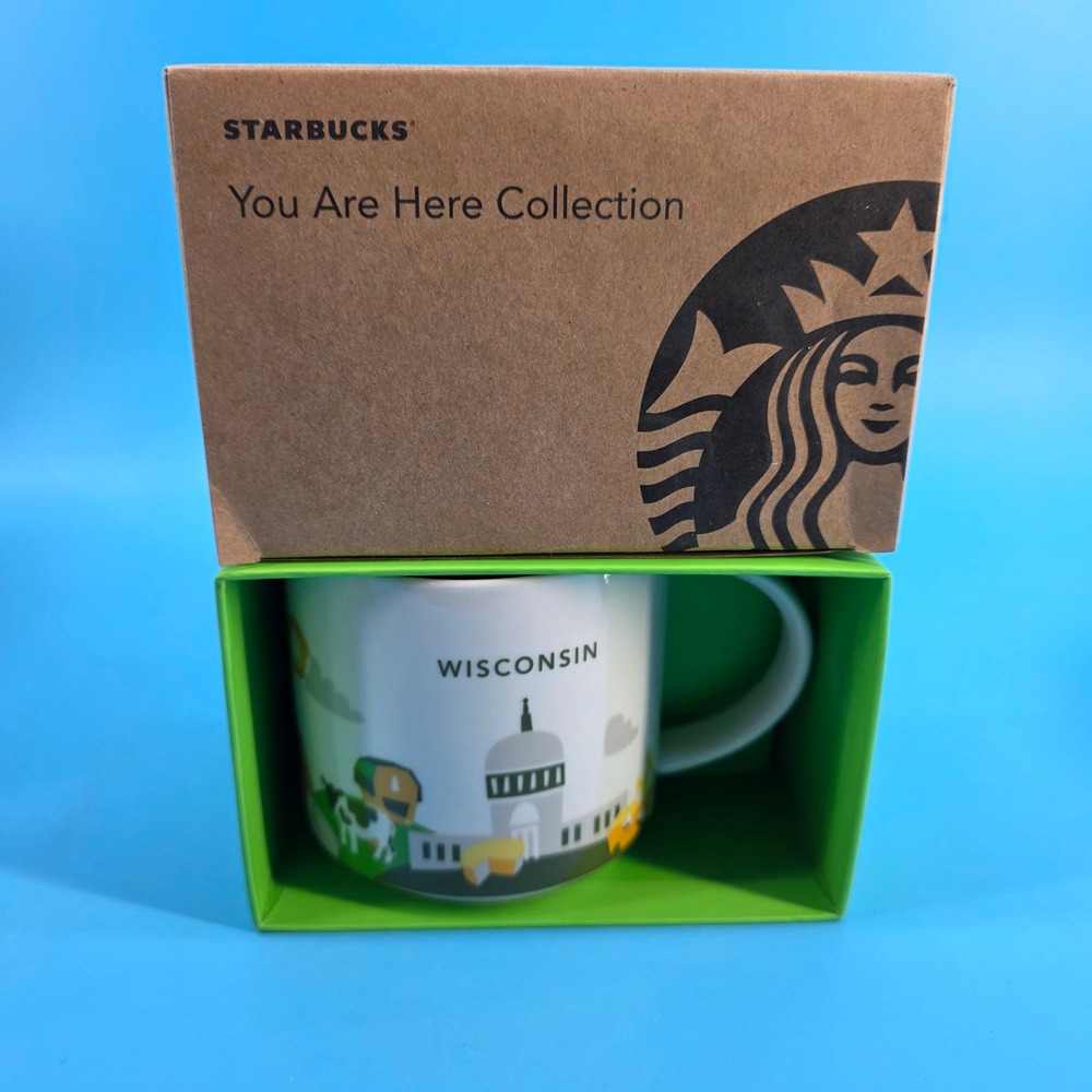 Starbucks You Are Here Collection Wisconsin Coffee‎ Mug 14oz 2017 with Box